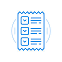 List of tasks line icon. Checklist of necessary notes torn out notebook. png
