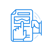 Curve statistics data line icon. Checking and analyzing successful information report. png