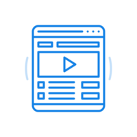 Web player line icon. Convenient media interface and high quality playback. png