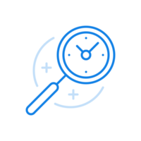 Working time analysis line icon. Strategy for managing deadlines and distributing office hours. png