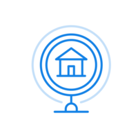 Smart home symbol line icon. Modern online technologies with concept of full automation. png