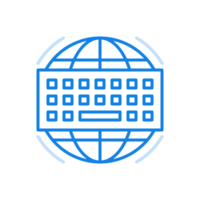 Global internet line icon. Modern online network with worldwide connection. png