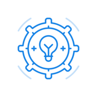Idea formation process line icon. Constructive creative thinking and successful brainstorming. png