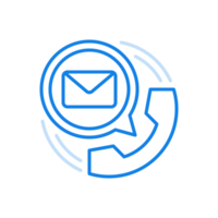 Voice notification email line icon. Modern technology call subscriber when new web message arrives. png