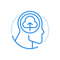 Learning process thinking line icon. Procedure for intelligence processing information received by person. png