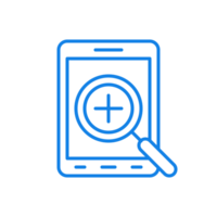 Checking electronic gadgets line icon. Testing devices and installed applications. png