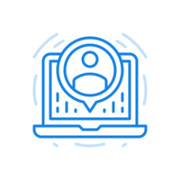 Online conference line icon. Technologies of web communication and remote work. png