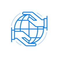 Caring for planet line icon. Global concern protection of ecology and environment. png