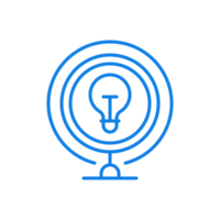 Light bulb idea line icon. Efficient creative process with vivid imagination. png