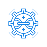 Streamlined optimization process line icon. Modern technology to increase power of work process. png