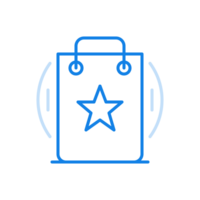 Shopping rating line icon. Store evaluation in web applications. png