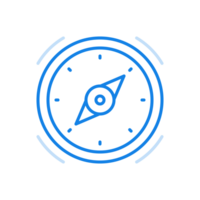 Compass line icon. Device for mobile navigation and travel. png