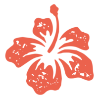 Simple aroma red flower with petals and stamen romantic decorative design grunge texture png