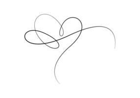 Heart continuous single line drawing digital illustration vector
