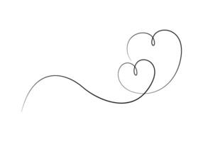 Heart continuous single line drawing digital illustration vector