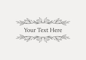 isolated leaf floral header divider line art Line. flower leaves border frame for text title vector