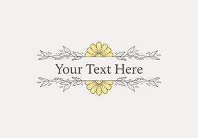 isolated daisy flower header divider line art for text title vector