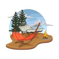 Illustration of hammock vector