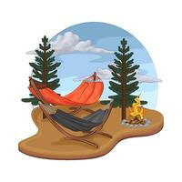 Illustration of hammock vector