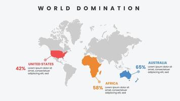 Creative infographic template with map of the world for presentation vector