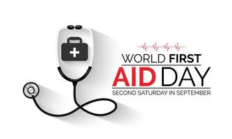 First Aid Day is celebrated every September on the second Saturday. It,s Serves as a reminder of the importance of preparedness and quick action in emergency situations, promoting a safer. vector