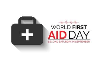 First Aid Day is celebrated every September on the second Saturday. It,s Serves as a reminder of the importance of preparedness and quick action in emergency situations, promoting a safer. vector