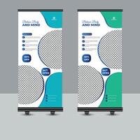 Gym and Fitness roll up banner design vector
