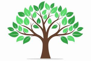 A vibrant illustration of a lush green tree with intricate branches and leaves, perfect for nature-themed designs and Eco-friendly projects. vector