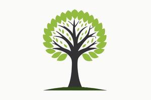 A vibrant illustration of a lush green tree with intricate branches and leaves, perfect for nature-themed designs and Eco-friendly projects. vector