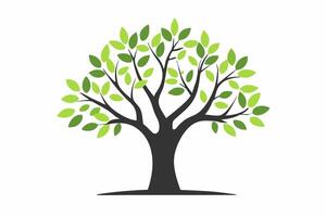 A vibrant illustration of a lush green tree with intricate branches and leaves, perfect for nature-themed designs and Eco-friendly projects. vector