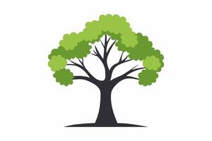 A vibrant illustration of a lush green tree with intricate branches and leaves, perfect for nature-themed designs and Eco-friendly projects. vector
