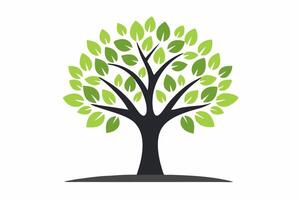 A vibrant illustration of a lush green tree with intricate branches and leaves, perfect for nature-themed designs and Eco-friendly projects. vector