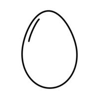 Chicken egg outline Black on white background. Single object in minimalistic style. Logo Icon idea. Isolated EPS. Sticker, card, poster, banner, price tag, label or web, promo design concept vector