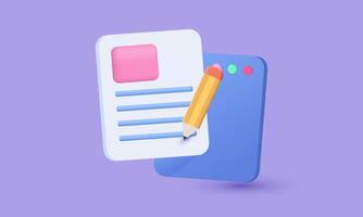 3d realistic icon white clipboard task management todo new concept design vector