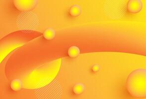 Futuristic Abstract Background. 3d Illustration of Liquid Forms. Landing Page Abstract Template. Orange Liquid Shape Movement. vector