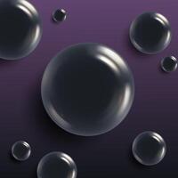 Set of realistic soap bubbles, transparent water bubbles, and bubbles from washing, including shampoo foam. vector