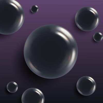 Set of realistic soap bubbles, transparent water bubbles, and bubbles from washing, including shampoo foam.