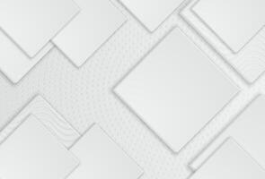 White abstract texture. 3D square paper art style. vector