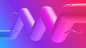 Futuristic Abstract Background. 3d Fluid Shape Illustration. Landing Page Abstract Template. Color Liquid Form Movement. vector
