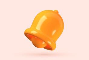 3D calendar notification bell icon with floating speech bubbles. Represents a calendar alert in a 3D concept, ideal for social media elements. vector