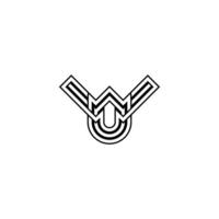 Alphabet Initials logo UW, WU, W and U vector
