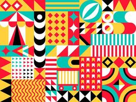 Abstract modern circus geometric pattern vector