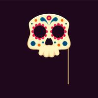 Dead day photo booth sugar skull mask with pattern vector