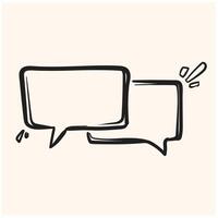 Talk bubble speech icon With illustration style doodle and line art vector