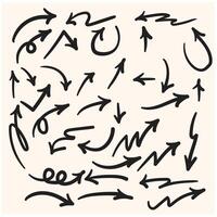 Doodle sketch style of Hand drawn lines, Arrows, circles and curves With illustration style doodle and line art vector