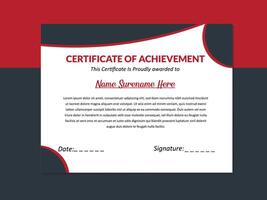 Certificate Of Achievement Design Layout vector