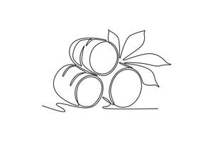 Single continuous line drawing of whole healthy organic cassava for plantation logo identity. Fresh edible starchy tuberous root concept for farm icon. One line draw graphic design illustration vector