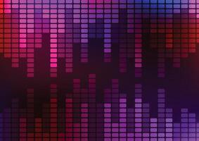 Rhythm graphic square sound program red background vector