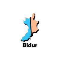 Map City of Bidur, simplified administrative map of Nepal. Borders and names of the regions. suitable for your company vector