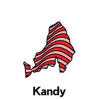 Map City of Kandy design template with wave color style on white background, suitable for your company vector